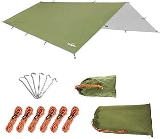 Unigear Hammock Rain Fly Waterproof Tent Tarp, UV Protection and PU 3000mm Waterproof, Lightweight for Camping, Backpacking and Outdoor Adventure