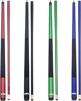 58" 2-Piece Fiberglass Graphite Composite Billiard Pool Cue Sticks (Several Colors Available, Weight from 18oz, 19oz, 20oz, 21oz)
