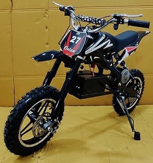 Gigaglitz Dirt Rocket Electric-Powered Dirt Bike with Rear-Wheel Drive, High-Torque, Chain-Driven Motor, for Kids 13+ (Black) - for Offroad Category and Purpose only