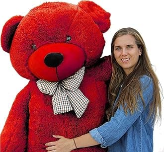 - BHAGWATI Red 6 Feet Teddy Bear Plush Stuffed Animals Soft Toys, Huggable Teddy Bear, Birthday Gift for Boys, Girls, Wife, Girlfriend, Women, Kids Valentine's Christmas Gift (6 Feet, Red)