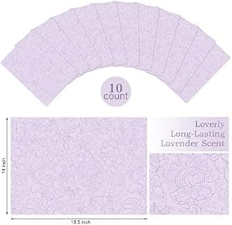 10 Sheets Drawer Liners for Dresser Scented Drawer Liners Non Adhesive Scented Paper for Fragrant Home Shelf Closet(Lavender,Cute Pattern)