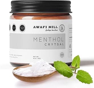 Menthol Crystals (بلورات النعناع) | 100% Pure Natural Aromatherapy | Bulk Purchase Peppermint Essential Oil Cristaux (Bottle Of (1 Oz / 30 Gram))
