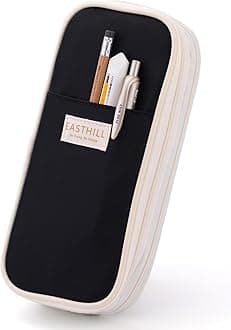 Big Capacity Pencil Case Large Pencil Pouch Stationery Pen Bag for Teen Girls-Black