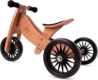 Tiny Tot Plus wooden balance bike and trike - Bamboo brown