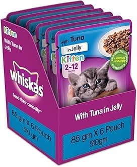 Kitten (2-12 Months) Wet Cat Food, Tuna in Jelly Flavour, Pack of 6 x 85 g Pouches