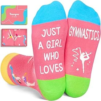 HAPPYPOP Novelty Socks for Teen Kids - Gifts for Gymnasts Cheerleaders Dancers Girls Preteen