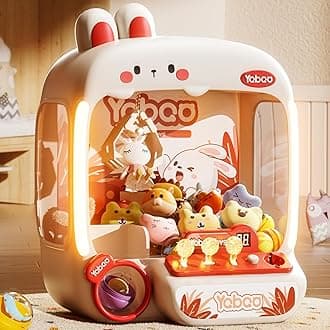 64 PCS Large Claw Machine for Kids Bunny, Vending Machine Toys for Girls 5 6 7 8 Year Old, Candy and Prize Electronic Dispenser Game Ages 5-7 6-8, Birthday Gift for 3 4 5 6 Year Old