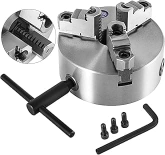VEVOR OrangeA K11-250 Lathe Chuck 10 Inch 3 Jaw, Self Centering Chuck Milling Hardened Steel, Internal External Grinding for Lathe Drilling Milling Machine