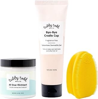 Cradle Cap Baby Hair Treatment Kit - Includes Bye-Bye Cradle Cap Gel, Cradle Cap Silicone Brush, & 3.5oz All Over Ointment - Gentle for Babies’ Sensitive Skin