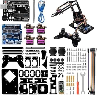 4DOF Acrylic Robot Mechanical Arm Claw Kit compatible with Arduino IDE DIY Robot with CD Tutorial