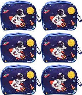 Birthday Return Gifts Sling Bag Picnic Bag for Kids Space Theme (6 Pcs)
