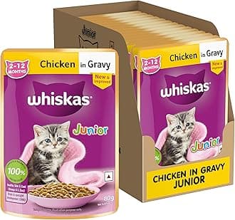 Wet Food For Kittens (2-12 Months), Chicken In Gravy Flavour, 12 Pouches (12 X 85G), 1 Count
