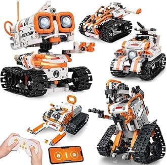 - STEM Robotics Kit for Kids Ages 6+, 5-in-1 Remote/APP Control Coding Robot, Educational Engineering Building Toys with Programming, Science Projects Great Gift for Boys & Teens